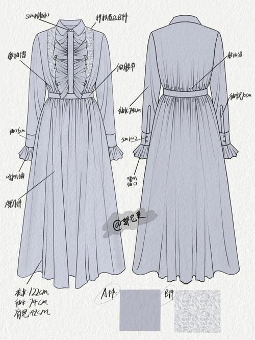 服装设计图连衣裙单款设计